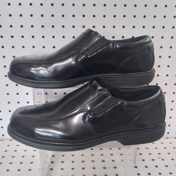 Men's Safety Work Shoes Steel Toe Slip & Oil Resistant Leather Loafers Padded